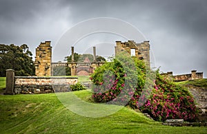 Buildings at Port Arthur penal colony world heritage site in Tasmania