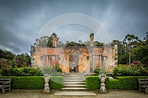 Buildings at Port Arthur penal colony world heritage site in Tasmania