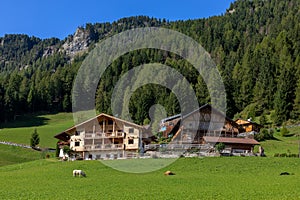 Buildings in Pufels, Bulla, South Tyrol