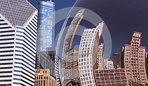 Buildings reflection in a Chicago Cloud Gate Bean