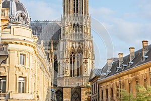 Buildings in Reims city, France