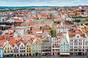 Buildings at Republic Square. Pilsen Plzen, Czech Republic