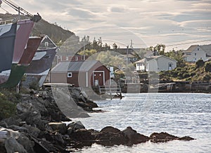 Buildings on the rocky coast of Newfoundland