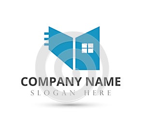 Buildings roof of house Home logo real estate construction residential symbol vector icon.