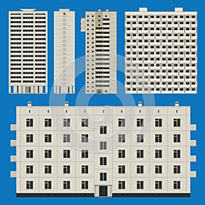 Buildings set with block houses