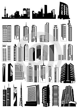 Buildings shapes vector