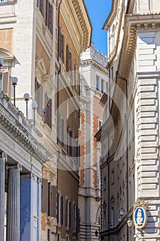 Buildings in small street in Rome