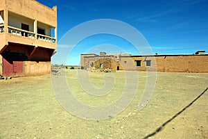 Buildings in the south of Atlas Mountains Morocco, Africa