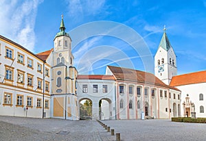 Buildings on the square in front of Freising Cathedral
