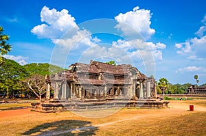 Buildings on territory of ancient temple complex Angkor Wat, Siem Reap, Cambodia