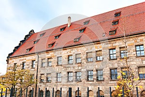 Buildings with tiled roof and attics photo