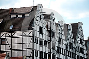 Buildings of the timber framing in Gdansk, Poland