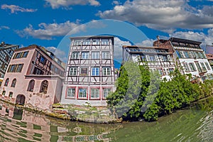 Buildings in typical Alsatian medieval architecture along the Canal du Faux-Rempart