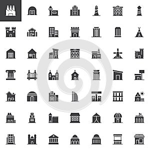 Buildings vector icons set