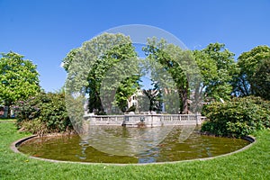 Buildings in Viersen at the pond in the old city garden