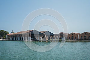 Buildings by water of Arsenal of Venice, Italy