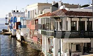 Buildings on water santorini i