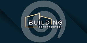 Buildng logo design with simple and creative concept