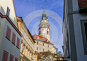 Buildngs and tower at  Cesky Krumlov