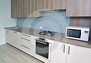 Built-in furniture in a modern kitchen. Ecostyle