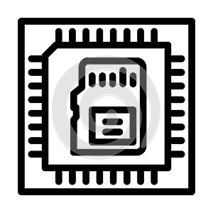 built memory line icon vector illustration