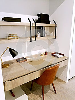 Modern interior design built-in study room