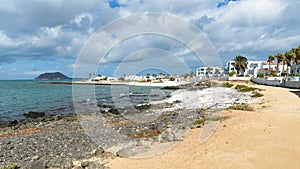 Built-up coast in Corralejo on Fuerteventura