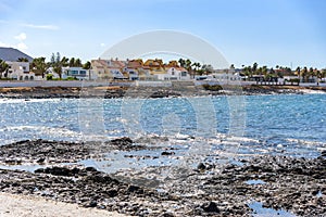 Built-up coast in Corralejo on Fuerteventura