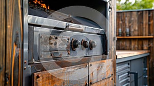 The builtin exhaust vent can be adjusted to control the flow of smoke and temperature in the smoker photo