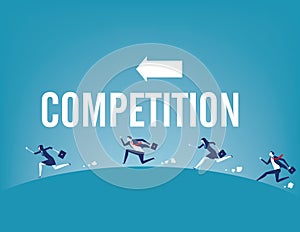 Buisness competiton. Concept business vector illustration. Flat character style