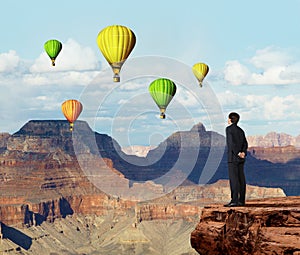 Buisnessman looking to aerostat