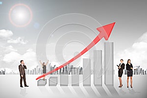 Buisnesspeople with growth graph