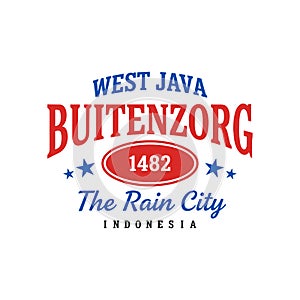 Buitenzorg The Rain City typography Vintage Design