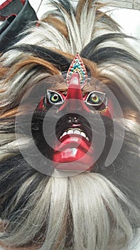 Bujang Anom mask Reog Ponorogo in East Java.