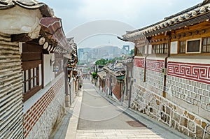 Bukchon hanok village in summer