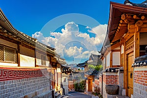 Bukchon Hanok Village. Traditional Korean style architecture in Seoul,Korea