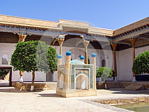 Bukhara, Uzbekistan - August 10 2018: The MEMORIAL COMPLEX of BAHAUDDIN NAQSHBANDI is a center of pilgrimage as it was worshipped