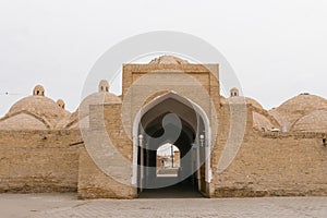 Bukhara, Uzbekistan. December 2022. Toki Zargaron on a cloudy day