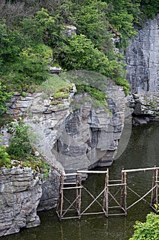 Buky Canyon summer landscape  Hirskyi Tikych river  Cherkasy Region  Ukraine