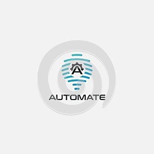 Bulb automate logo engineering letter A