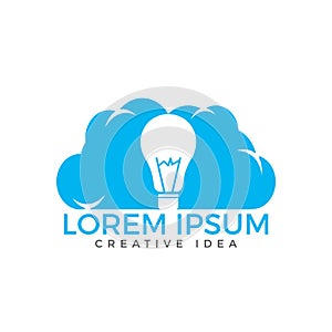 Bulb Cloud Logo Design Template.
