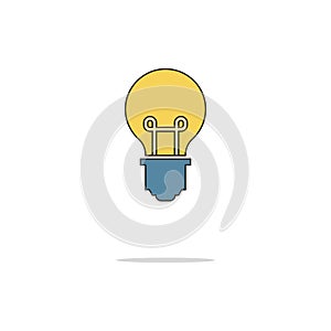 Bulb color thin line icon.Vector illustration