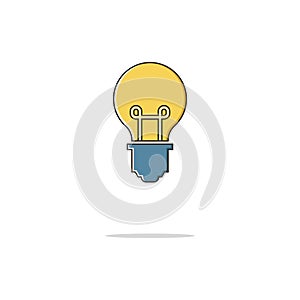 Bulb color thin line icon.Vector illustration