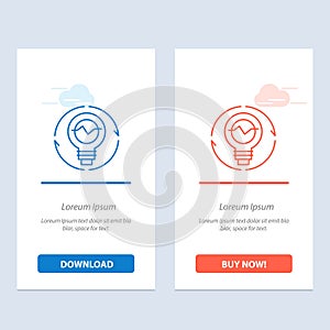 Bulb, Concept, Generation, Idea, Innovation, Light, Light bulb  Blue and Red Download and Buy Now web Widget Card Template