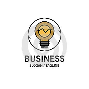 Bulb, Concept, Generation, Idea, Innovation, Light, Light bulb Business Logo Template. Flat Color