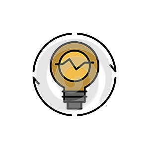 Bulb, Concept, Generation, Idea, Innovation, Light, Light bulb  Flat Color Icon. Vector icon banner Template