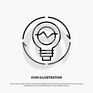 Bulb, Concept, Generation, Idea, Innovation, Light, Light bulb Line Icon Vector