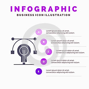 Bulb, Education, Idea, Educate Infographics Presentation Template. 5 Steps Presentation