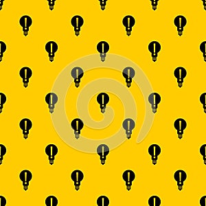Bulb with exclamation mark inside pattern vector