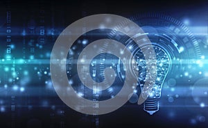 Bulb future technology, innovation background, Artificial Intelligence Concept background
